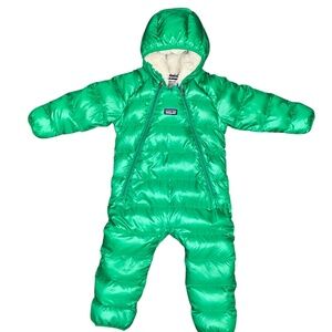 Patagonia Hi-Loft Down Sweater Bunting Green Size 18 Months